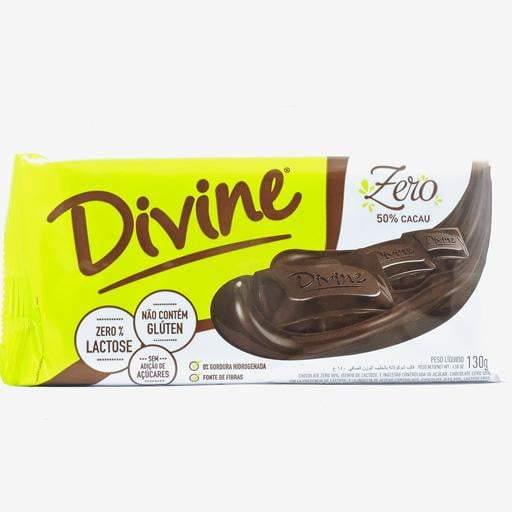 Barra Chocolate Divine Zero 50 Cacau 100g - Oca Produtos a Granel